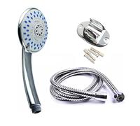 Shower Head Universal Hose Holder Set Replacement Bracket, Upgraded Shower Set, Enjoy 5 Settings for Showers (Shower Head + 1.5m Hose + Shower Bracket)