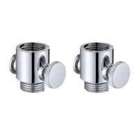 Shower Head Water Shut Off Valve, G1/2'' Universal Water Flow Control Valve, Water Flow Regulator for Shower Arm and Hose or Bidet Sprayer, Pack of 2, Silver
