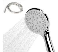 Shower Head with 1.5m Chrome Shower Hose 5 Modes Adjustable Replacement Shower Head High-Pressure Powerful Handheld Shower Heads Spray for Bath Shower Adults Children Pets Home