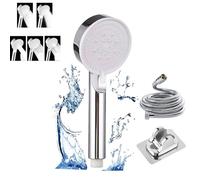 Shower Head with 1.5m Hose and Bracket High Pressure Upgrade Head with 5 Spray Modes No Leak Powerful Shower Head for Bathroom Sliver