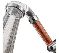 Shower Head with Eco Filter - Home Spa Experience Bead Filtering Nozzle with 3 Spray Modes - Removes Chlorine, Softens Water & Releases Minerals for Healthier Skin & Hair, Fits Standard Shower Hoses