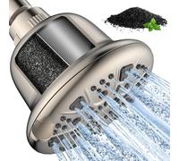 Shower Head with Filter and Enhanced Activated Carbon Filter, High Pressure Shower Head with Water Softener for Hard Water, 7 Settings, Rainfall Shower Head for Removing Chlorine and Heavy Metals for