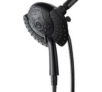 Shower Head with Handheld High Pressure: 2-in-1 Shower Head with 7.2" Rainfall Shower Head & Handheld Shower Head with Hose Black, Shower Trim Systems