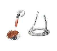 Shower Head with Hose 1,5 m/59in Fits 95% Wall Outlet or Mixer taps 1/2G 20mm (Might not fit Electric Shower), 1 or 3 Spray Mode Filtration Shower Spray Ionic (3 Mode Ionic + Hose 150)