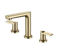 Shower Heads,Bathroom Sink Faucet Contemporary Basin Faucet with Cold and Hot Water 3 Hole 2 Handle Vanity Faucets,Chrome,Brushed Gold