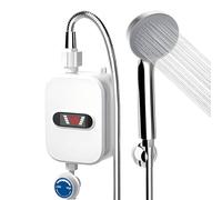 Shower Heater Electric, Sho-wer Mixer System, Small Instant El-ectric W-ater Heating Shower Set, Tankless W-ater He-ater with LED Display, Electric Water Heater for Instant Heat Sho-wer Water