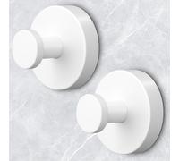 Shower Hooks for Inside Shower,Suction Cup Hooks for Glass Window,Removable Towel Hooks for Bathrooms,2 Packs(White)