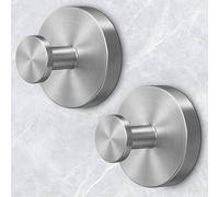Shower Hooks for Inside Shower,Suction Cup Hooks for Glass Window,Removable Towel Hooks for Bathrooms,2 Packs(Silver)