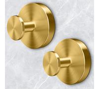 Shower Hooks for Inside Shower,Suction Cup Hooks for Glass Window,Removable Towel Hooks for Bathrooms,2 Packs(Gold)