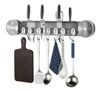 Shower Hooks Suction Cup - Adjustable Rail 8 Hangers | No Damage Kitchen Hooks Wall Mount,for Home Bathroom Tile Glass Metal Towel Sponge Cutting Board Spatula Hat