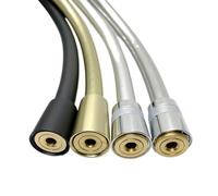 Shower Hose 1.2m 1.5m 2m Bathroom Water Hose Black Gold Grey PVC Handheld Shower Head Hose Anti-Twist Plubing Replacement Set(Gold 2m)