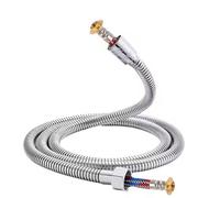 Shower Hose 1.5/2/3Meters Stainless Steel Braided Inner Pipe Flexible Shower Hose High Pressure Explosion-Proof Bathroom Extension Tube(2.0m)