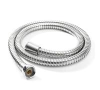 Shower Hose 1.5/2M Black/Silver Flexible Stainless Steel Long Bathroom Pipe Extension Accessories for Shower Hose Replacement(Silver 1.5M)