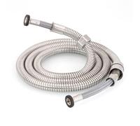 Shower Hose 59-inch Stainless Steel Double Sprial Nylon Braided Hose with 1/2'' Connector (Brushed Nickel)