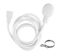 Shower Hose and Head Attachment for Single Tap Bath Basin Mixer with Rubber Connectors Water Tight Seal White Shower Spray for People and Pets (2M)