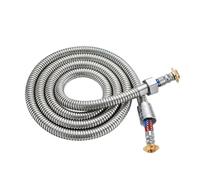 Shower Hose Bathroom 1.5/2/3Meters Stainless Steel Flexible Shower Hose Explosion-Proof Two-Layer Inner Tube Large Flow Extension Plumbing Pipe(1.5M)