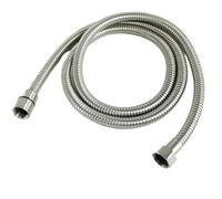Shower Hose Bathroom Fitting Stainless Steel PVC Soft Bath Tube Accessory 1.5 Meter Water Pipe Connector Chrome Gold for Bathroom Showers(SS Brushed)