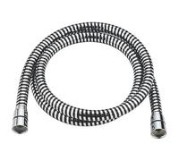 Shower Hose Black/Silver 10MM X 1.5M, PVC and Chrome Construction. Suitable for high and Low Pressure Systems, 1 in Pack