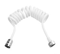 Shower Hose Constructed with PU and Metal Spring Elements for Bathroom Shower Head Bidet and Angle Valve Water Routing (White 2M)