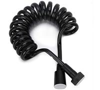 Shower Hose, Flexible Black PE Plastic Shower Pipe with Spring Design 2M Length for Bidet Toilet, Personal Hygiene, Pet Bathing
