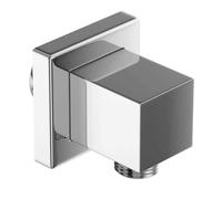 Shower Hose Outlet Elbow Square Concealed Fitting Chrome Wall Mounted Brass