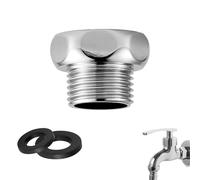 Shower Hose Reducer, Brass-Plated Connection G3/4" Female to G1/2" Male, Rust and Corrosion Resistant Shower Hose Adapter, Pipe Adaptor for Shower Hose and Tap Connections (Silver, 0.98in)
