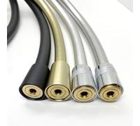 Shower Hose Shower Hose 1.2m .5m Bathroom Water Black Gold Grey PVC Handheld Head Anti-Twist Plubing Replacement Set(Gold 2m)