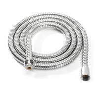 Shower Hose Shower Hose 1.5/2M Black/Silver Flexible Stainless Steel Long Bathroom Pipe Extension Accessories(Silver 2M)