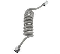 Shower Hose Spring Design 1.5m or 2m Extendable Anti-Winding Bathroom Plumbing Accessory for Shower Heads Bidet Connection and Toilet Spray Angle Valve Use Elastic Non-Knot Stretch Hose(Gray 1.5M)