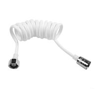 Shower Hose Spring Flexible Water Plumbing, water hose Bathroom Accessory PU Metal Stretchable Anti Winding 1.5M or 2M White Gray (White 1.5M)