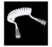 Shower Hose, Stainless Steel Universal Replacement Hose,Shower Pipe 2PCS Toilet Bidet Sprayer Connect Telephone Line Style Spring Flexible Water Plumbing(White)