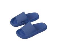 Shower House Step On The Sense Of Shit Slippers Summer Home Wear Soft-Soled Non-Slip Shoes Simple Men'S Slippers-Blue-42-43