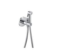 Shower Kit for Bidet 2 Outlets with Hand Shower, Water Outlet Holder with Auto-Stop and Flex, 21.5 x 21 x 6 cm, Metallic Colour (Reference: AG0139100R)