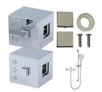 Shower Knob 1 Set Plated Shower Handle Replacement Polished Shower Faucet Handle Square Thermostatic Shower Knob Replacement Shower Valve Kit Shower Faucet Handle Shower Valve Replacement