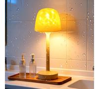 Shower Lamp, Waterproof Bathroom Lamp with 16 Color Ocean Wave Projector, Rechargeable Spa-Like Shower Light with Touch & Remote Control,Cordless Light for Inside Bedroom Bathroom Shower/Bathtub