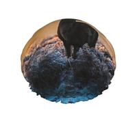 Shower Landscape Deer Print Cap For Women Reusable Waterproof, Double Layered Shower Hair Cap With Elastic Strap,One Size