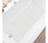 Shower Mat (100 x 40 cm), Non Slip Bath Mats for Inside Bath, Anti Mould Antibacterial PVC Loofah Shower Mat, Soft Comfort Bath Mat Massage Mat for Shower Stall, Quick Drying