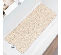 Shower Mat (100 x 40 cm), Non Slip Bath Mats for Inside Bath, Anti Mould Antibacterial PVC Loofah Shower Mat, Soft Comfort Bath Mat Massage Mat for Shower Stall, Quick Drying