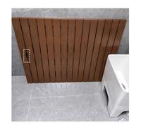 Shower Mat for Indoor Outdoor, Wooden Floor Mat for Bathroom, Wood Duck Board Rectangular Bath Mats, Non-Slip Heavy Duty, Imitation Wood, Hygienic, Moisture-Proof(A,W80xL90cm/W31xL36in)