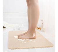 Shower Mat for Inside Shower, Bath Mat Non Slip Anti Mold Antibacterial Soft PVC Bath Mat for Bathroom Wet Shower Areas (Beige)