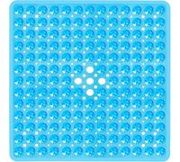 Shower Mat Non Slip Anti Mould, 53x53cm Square Shower Mats for Inside Shower, Anti-Slip Bath Mat with Strong Suction Cup, Drain Holes, Machine Washable, Ideal for the Elderly and Children (Blue)