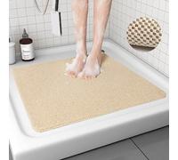 Shower Mat Non Slip Anti Mould: Bath Mats for Inside Bath- 53 x 53 cm Anti Slip Shower Mats for Inside Shower- Loofah Shower Mat Beige Square Washable Shower Matt for Elderly Wet Room Quick Dry