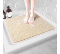 Shower Mat Non Slip Anti Mould: Bath Mats for Inside Bath- 80 x 80 cm Anti Slip Shower Mats for Inside Shower- Loofah Shower Mat Beige Square Washable Shower Matt for Elderly Wet Room Quick Dry