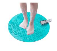 Shower Mat, Non Slip Bath Mats for Inside Bath with Drain Hole and Massage Bubble, No Foot Injury, Round Bath Mat(Green,55x55cm)