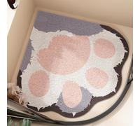 Shower Mat Non Slip Cat's-Paw Rubber Loofah Mat For Bathroom(Blue,50x50cm)