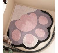 Shower Mat Non Slip Cat's-Paw Rubber Loofah Mat For Bathroom(Pink,40*40cm)