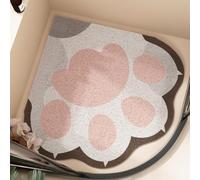 Shower Mat Non Slip Cat's-Paw Rubber Loofah Mat For Bathroom(White,40*40cm)