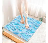 Shower Mat - Non Slip Loofah Comfortable Soft Bath Mat with Drain Hole, Washable & Quick Drying Bathroom Floor Mat, Massage Feet (Blue Violet, 120x150cm)