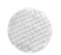 Shower Mat, Round Non-Slip Bath Mat With Suction Cup, Massage Function, Anti-mold and Antibacterial Rubber Shower Mat for Children, With Drainage Holes, Machine Washable (Transparent white)