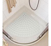 Shower Mat， Shower mat With Suction Cups,with Anti-Slip Griping,Comfortable for Feet,never Stains Or Blocks Your Drains,for Bathroom Wet Areas(White,Length 80CM*width 80CM)